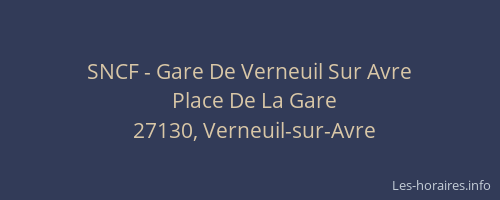 SNCF - Gare De Verneuil Sur Avre