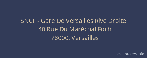 SNCF - Gare De Versailles Rive Droite