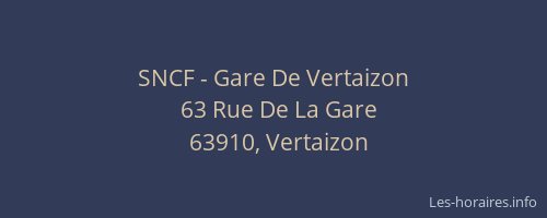 SNCF - Gare De Vertaizon
