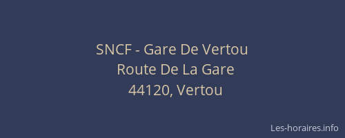 SNCF - Gare De Vertou