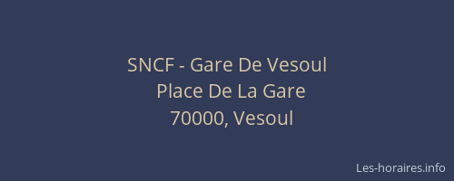 SNCF - Gare De Vesoul