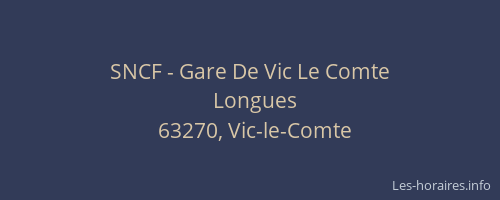 SNCF - Gare De Vic Le Comte
