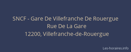 SNCF - Gare De Villefranche De Rouergue