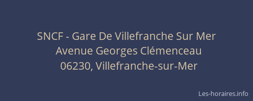 SNCF - Gare De Villefranche Sur Mer