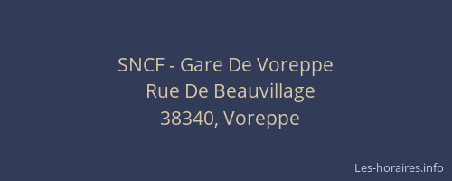 SNCF - Gare De Voreppe