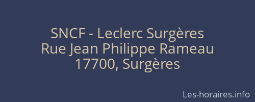 SNCF - Leclerc Surgères