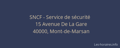 SNCF - Service de sécurité