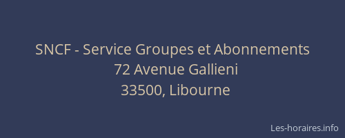 SNCF - Service Groupes et Abonnements