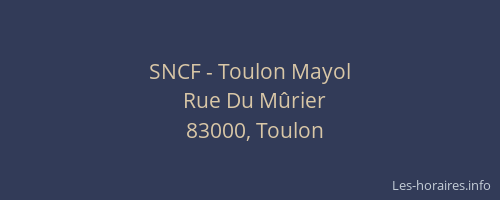 SNCF - Toulon Mayol