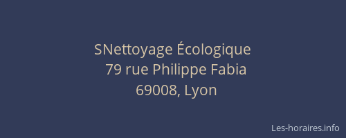 SNettoyage Écologique