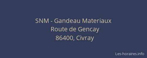 SNM - Gandeau Materiaux
