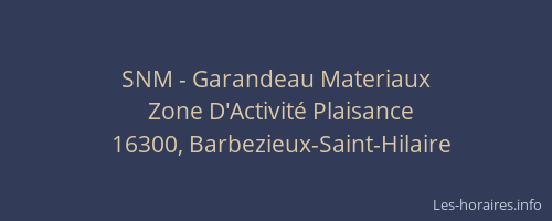 SNM - Garandeau Materiaux