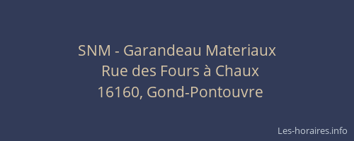 SNM - Garandeau Materiaux