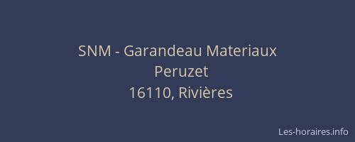 SNM - Garandeau Materiaux