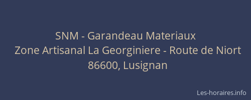 SNM - Garandeau Materiaux