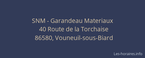 SNM - Garandeau Materiaux