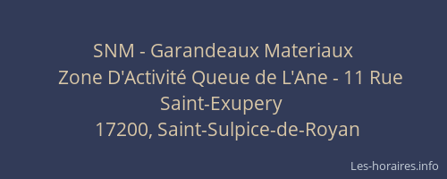 SNM - Garandeaux Materiaux