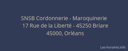 SNSB Cordonnerie - Maroquinerie