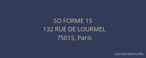 SO FORME 15