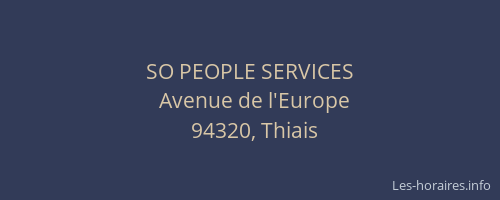 SO PEOPLE SERVICES