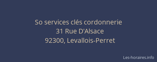 So services clés cordonnerie