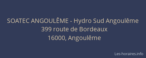 SOATEC ANGOULÊME - Hydro Sud Angoulême