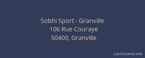 Sobhi Sport - Granville