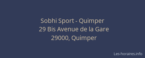 Sobhi Sport - Quimper