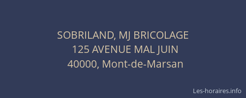 SOBRILAND, MJ BRICOLAGE