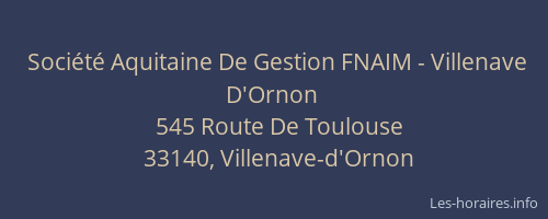 Soci&eacute;t&eacute; Aquitaine De Gestion FNAIM - Villenave D'Ornon