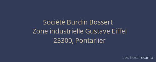 Soci&eacute;t&eacute; Burdin Bossert