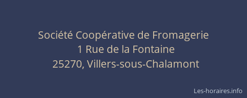 Soci&eacute;t&eacute; Coop&eacute;rative de Fromagerie