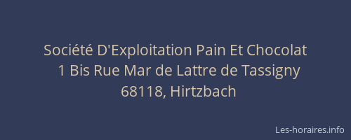Société D'Exploitation Pain Et Chocolat