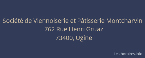 Soci&eacute;t&eacute; de Viennoiserie et P&acirc;tisserie Montcharvin