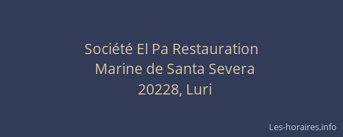 Soci&eacute;t&eacute; El Pa Restauration