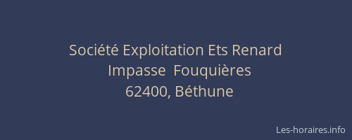 Société Exploitation Ets Renard