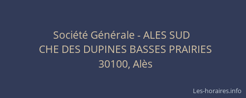 Soci&eacute;t&eacute; G&eacute;n&eacute;rale - ALES SUD&nbsp;