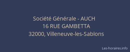 Société Générale - AUCH 
