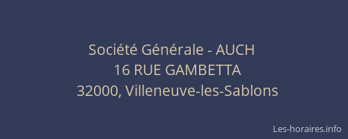 Soci&eacute;t&eacute; G&eacute;n&eacute;rale - AUCH&nbsp;