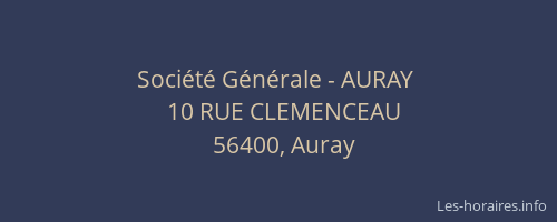 Soci&eacute;t&eacute; G&eacute;n&eacute;rale - AURAY&nbsp;