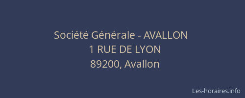Société Générale - AVALLON 