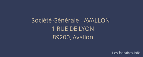 Soci&eacute;t&eacute; G&eacute;n&eacute;rale - AVALLON&nbsp;