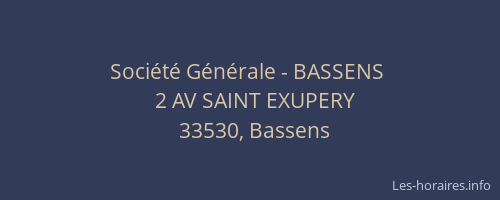 Société Générale - BASSENS 