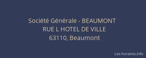 Société Générale - BEAUMONT 