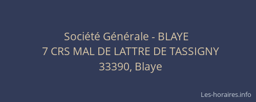 Société Générale - BLAYE 