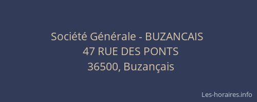 Société Générale - BUZANCAIS 