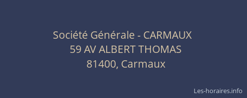 Société Générale - CARMAUX 