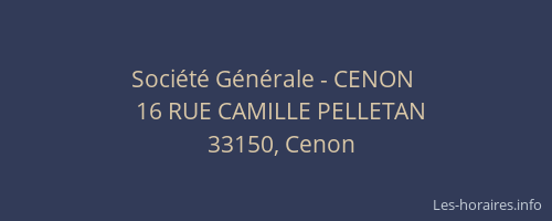 Soci&eacute;t&eacute; G&eacute;n&eacute;rale - CENON&nbsp;