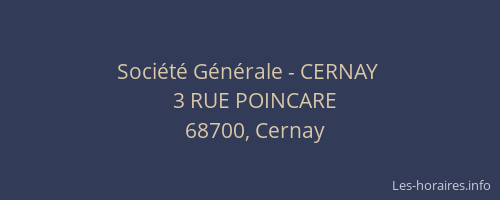 Soci&eacute;t&eacute; G&eacute;n&eacute;rale - CERNAY&nbsp;