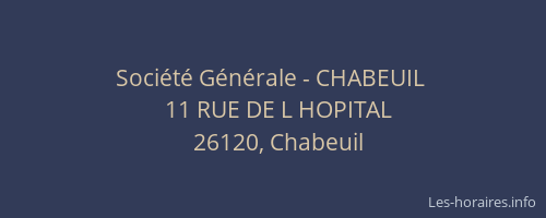 Soci&eacute;t&eacute; G&eacute;n&eacute;rale - CHABEUIL&nbsp;